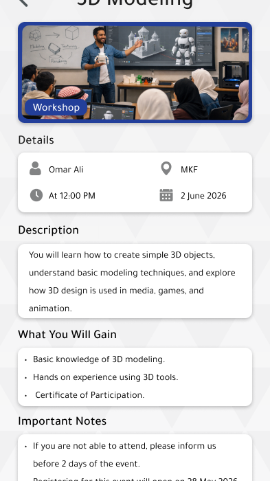 Event detail - Workshop