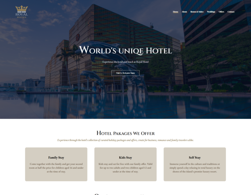 Royal Hotel Website